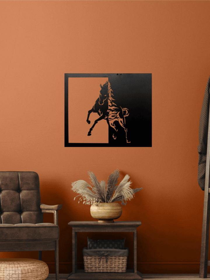 EQUINOX AT SİLÜETİ METAL DUVAR TABLOSU