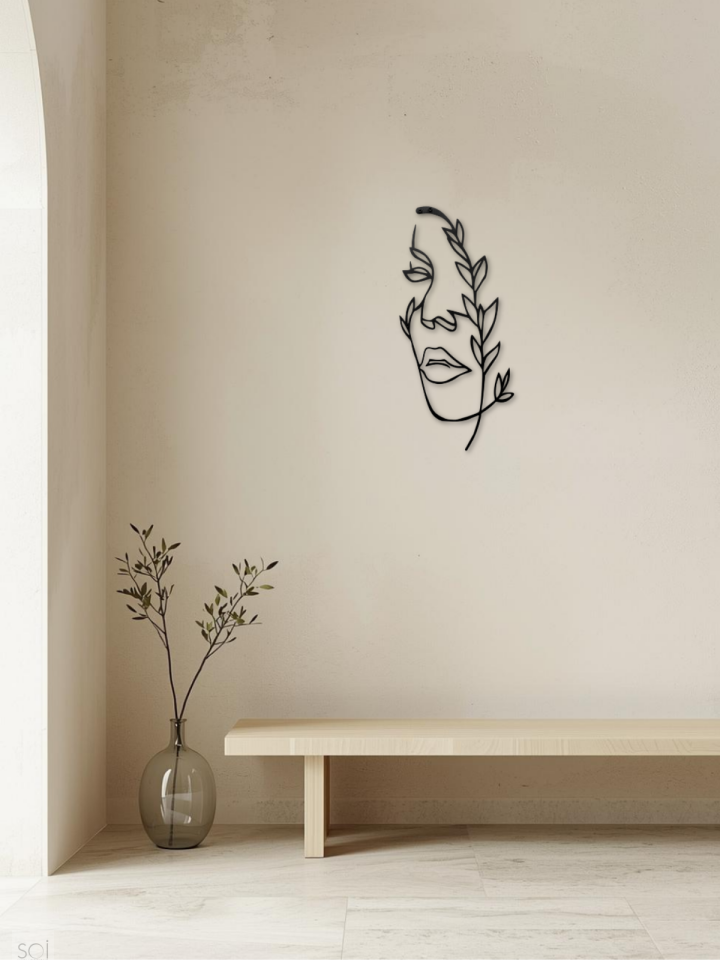 DEA VERDE MİNİMALİST KADIN SİLÜETİ METAL DUVAR TABLOSU