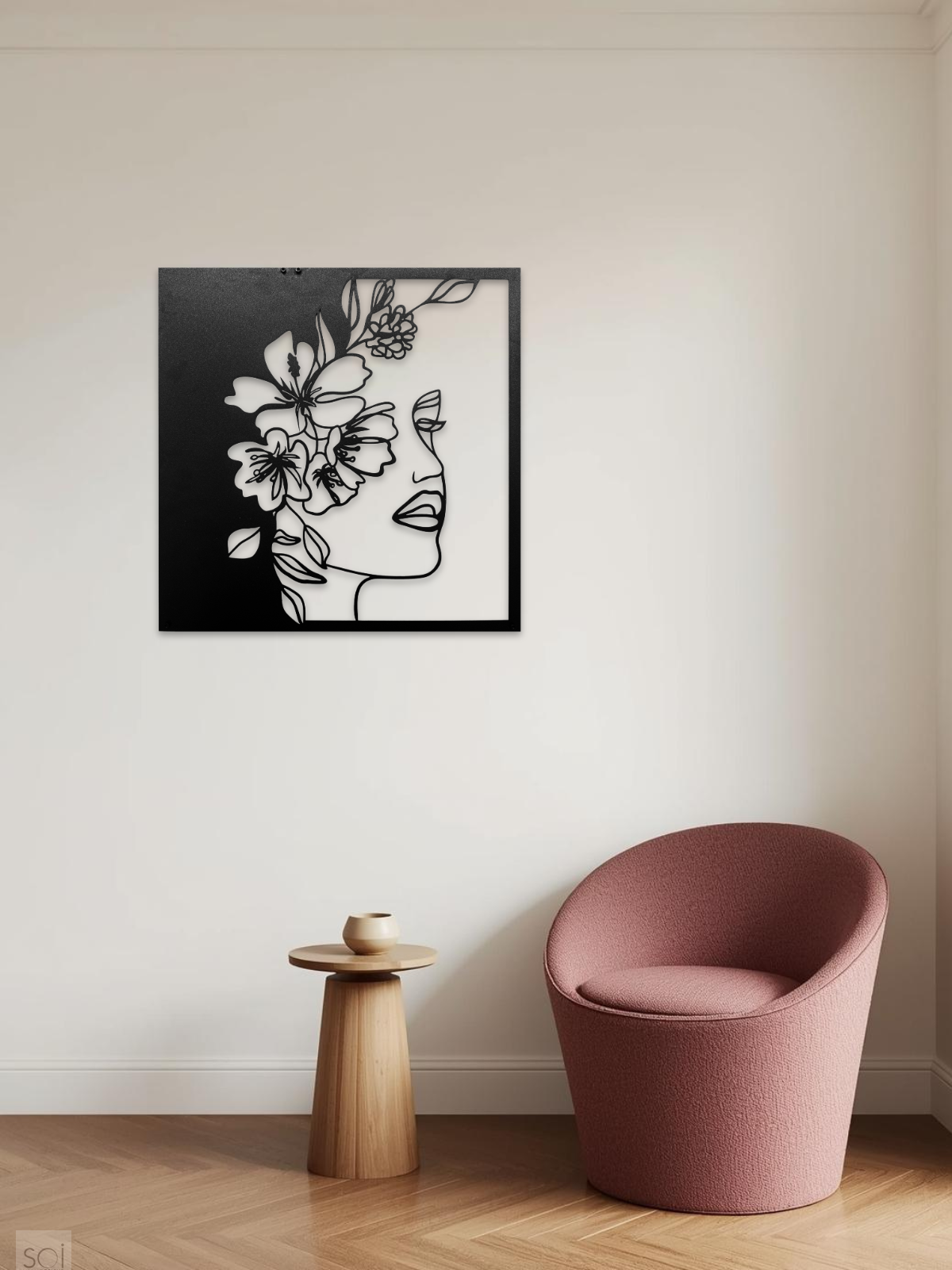 FLORA ÇİÇEKLİ KADIN FİGÜRÜ METAL DUVAR TABLOSU