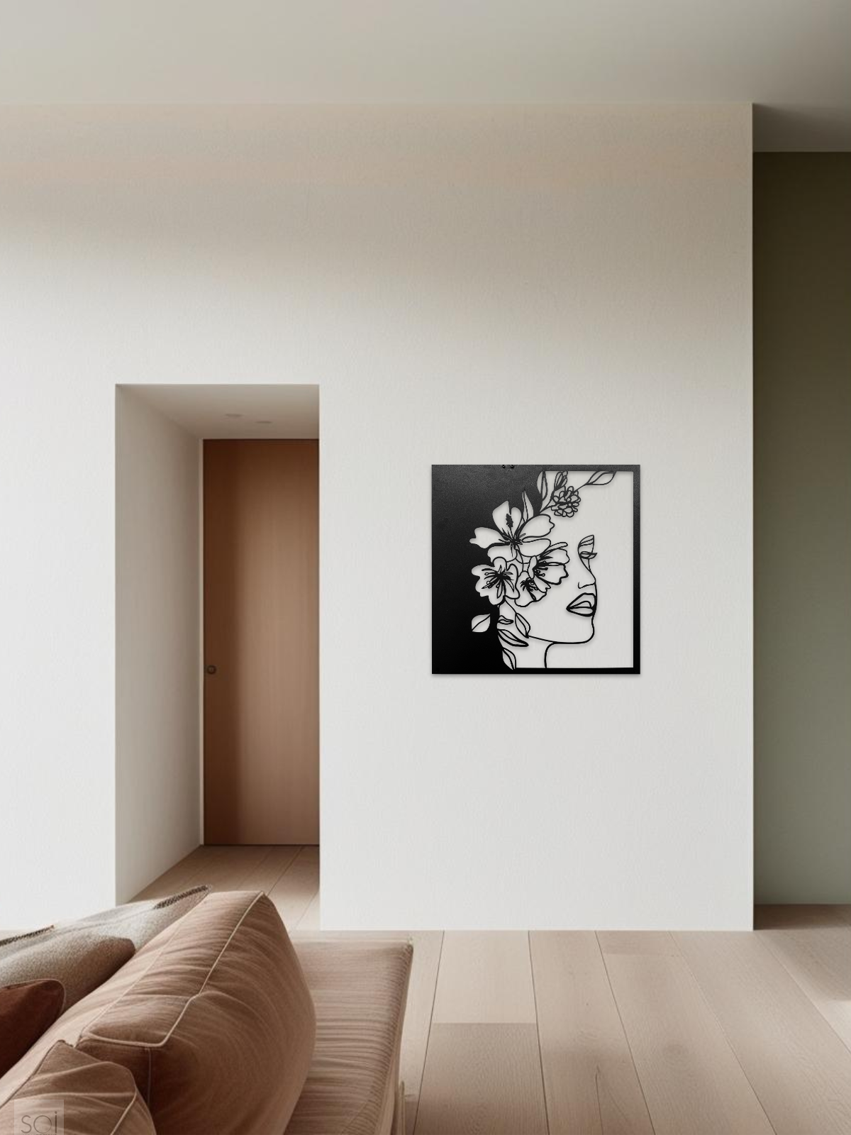 FLORA ÇİÇEKLİ KADIN FİGÜRÜ METAL DUVAR TABLOSU